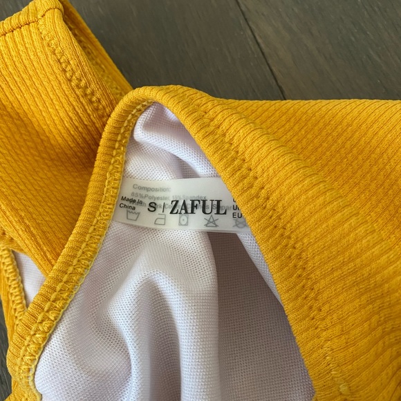 Zaful High Waisted Mustard Yellow Bikini Bottom Size Small New With Out Tags - Picture 4 of 5